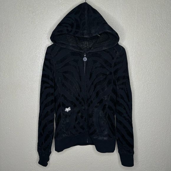 Y2K Fox Racing Velour Full Zip Hoodie Size Small - Picture 2 of 5
